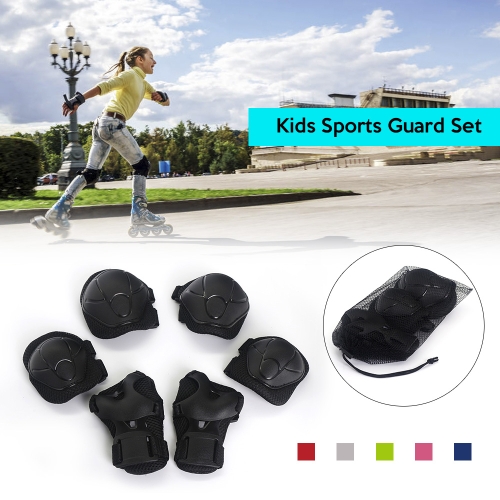 

Lixada 6PCS Brace Kids Youth Cycling Roller Skating Skateboard Elbow Knee Hands Wrist Safety Protection Guard Pads Set