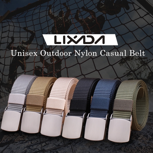 

Lixada Unisex Outdoor Nylon Casual Belt Heavy Duty Waist Belt Adjustable with Buckle Hunting Accessories