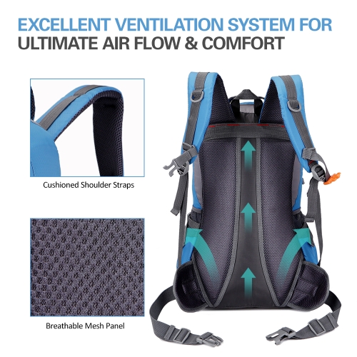 

40L Water-resistant Hiking Camping Backpack Outdoor Sport Travel Laptop Daypack for Men Women