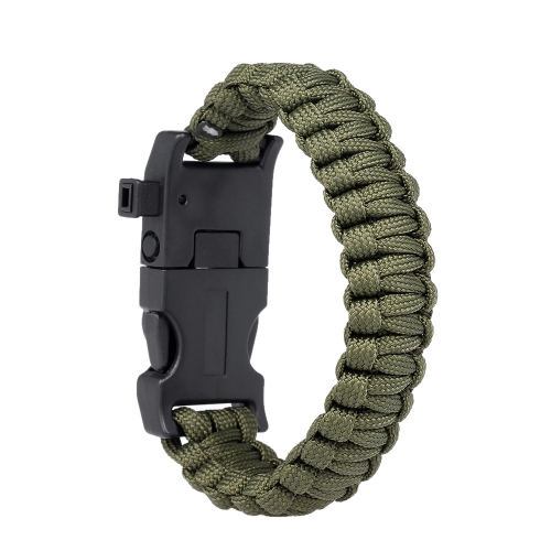 

Survival Bracelet Essential Survival Gear Kit with SOS Led Light Compass Fire Starter Whistle for Camping Hiking Survival Trips