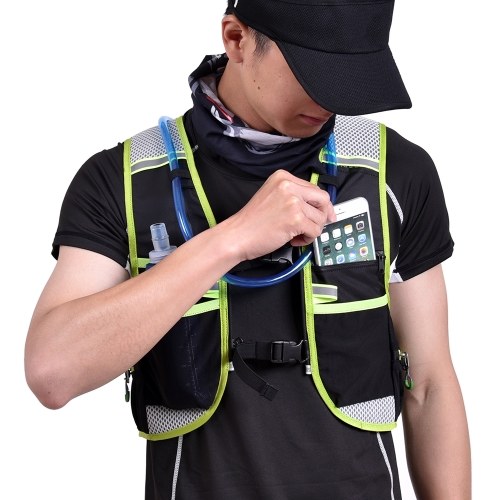

5L Multi Pocket Открытый отражающий бегущий жилет Рюкзак Оскорбленный гидрат Жилет пакет сумка Марафон Бег Пешие прогулки Велоспорт Рюкзак