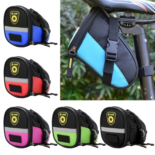 Cycling Saddle Bag MTB Bike Bicycle Seat Bag Repair Tools Pouch Pack with Reflective Strip