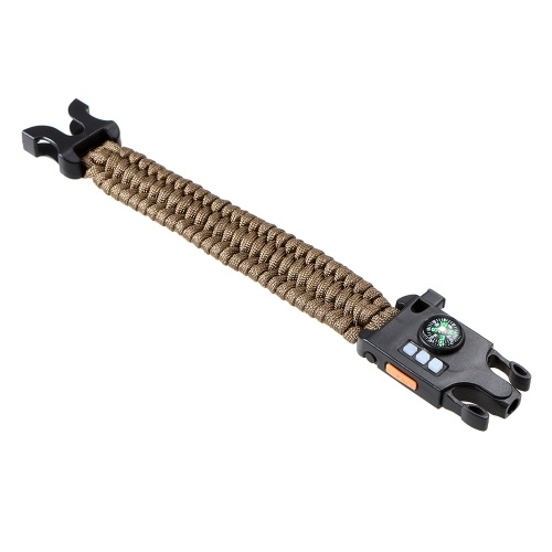 

Outdoor Bracelet Survival Bracelet Paracord Compass Flashlight Laser Whistle Retroreflector Pin 8-IN-1 Survival Tool Kit for Hiking Camping Exploration