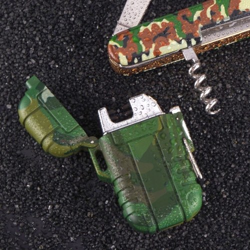 Waterproof Lighter Windproof Outdoor Cigarette Camouflage Double Arc Lighter