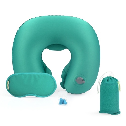 Kit inflable del viaje del aeroplano de la almohada del cuello