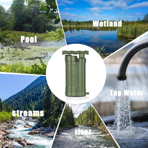 Portable Outdoor Water Purifier Emergency Survival Gear Water Filter with Straw 
