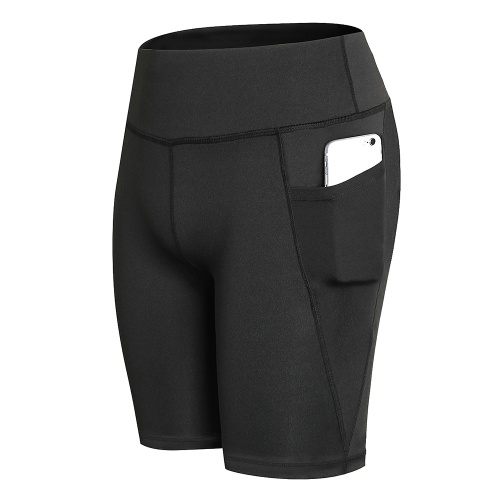 

Woman Short Yoga Pants Yoga Shorts Quick-dry Sports Pants Yoga Leggings Workout Pants with Pocket Dark Blue XXL