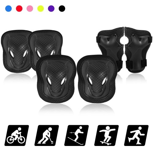 

Kids Knee Pads Set 6 in 1 Protective Gear Kit Knee Elbow Pads with Wrist Guards Children Sports Safety Protection Pads for Cycling Roller Skating