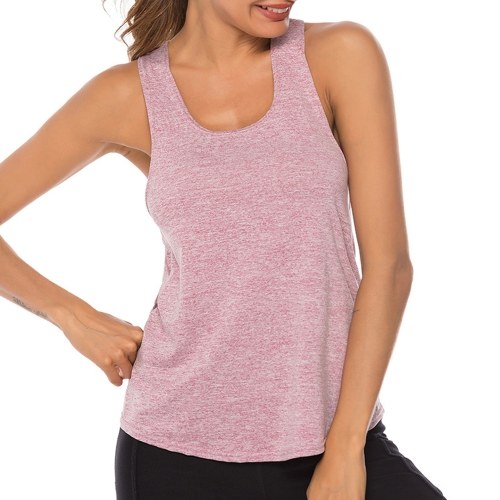 

Women Workout Tops Racer Back Solid Sleeveless Yoga Fitness Running Gym Lounging Quick Dry Sport Tank Tops