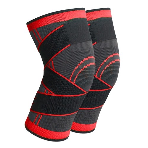 

Men Women Pair of Knee Braces Knitted Adjustable Straps Support Knee Sleeve Non-Slip Breathable Basketball Running Fitness