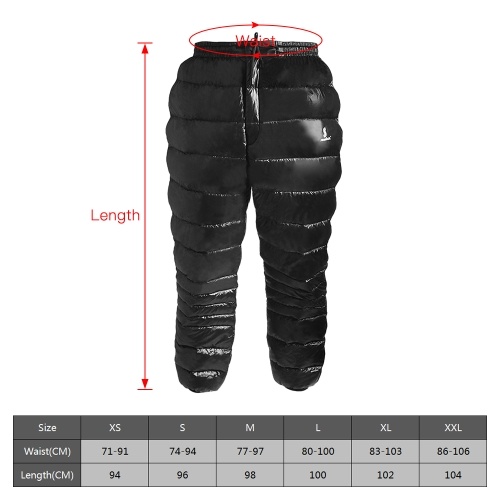 

White Goose Down Pants Thermal Waterproof Down Trousers for Outdoor Travelling Mountaineering Camping