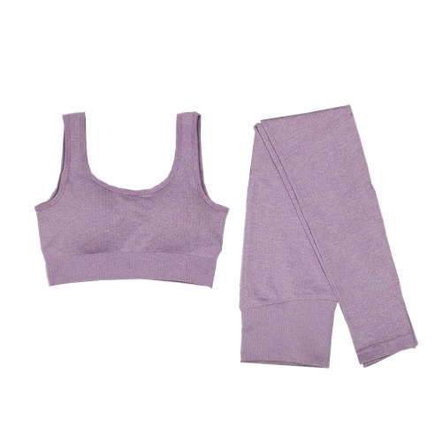 

Women Yoga Suit Workout Tracksuit Sportswear Sets Seamless Super Stretchy Yoga Pants Sports Bras Crop Top High Waisted Yoga Leggings for Gym Workout Running