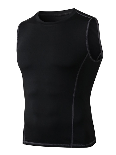 

Men Sport Tank Top Sleeveless O-Neck Vest Quick-dry Solid Top Fitness Athletic Training Muscle Sweatshirt