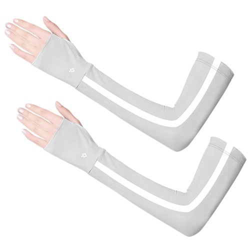 

Cooling Arm Sleeves with Finger Design Men Women UV Sun Protection Long Arms Sleeves Cover for Cycling Driving Running Golfing Football Basketball