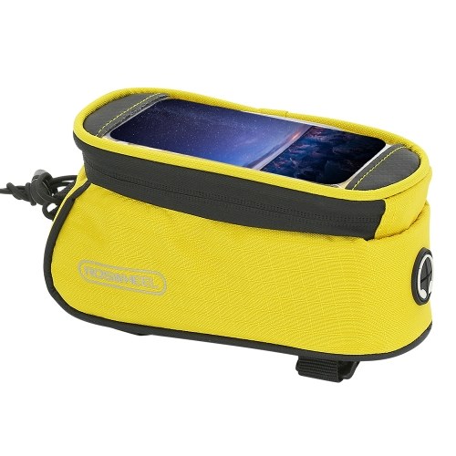 

Touch Screen Bike Handlebar Bag Reflective Front Frame Top Tube Bicycle Pouch Cycling Front Storage Bag for 4.2in Large Screen