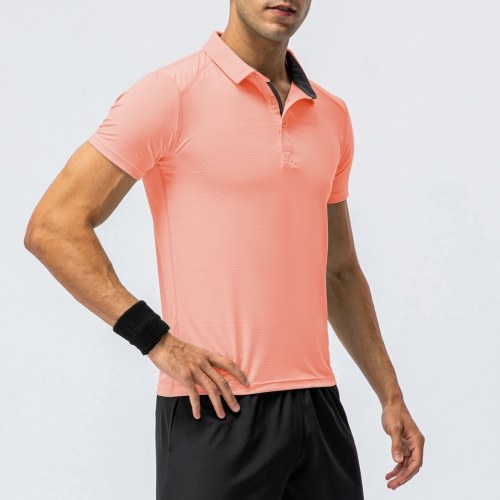 

Men Women Sport Shirt Short Sleeve Buttoned Collar T-shirts for Tennis Golf Running