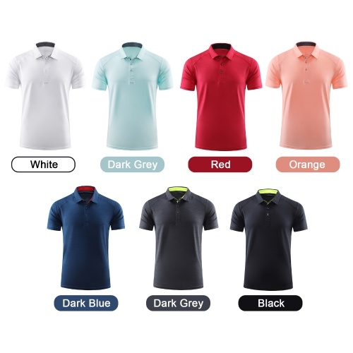 

Men Women Sport Shirt Short Sleeve Buttoned Collar T-shirts for Tennis Golf Running