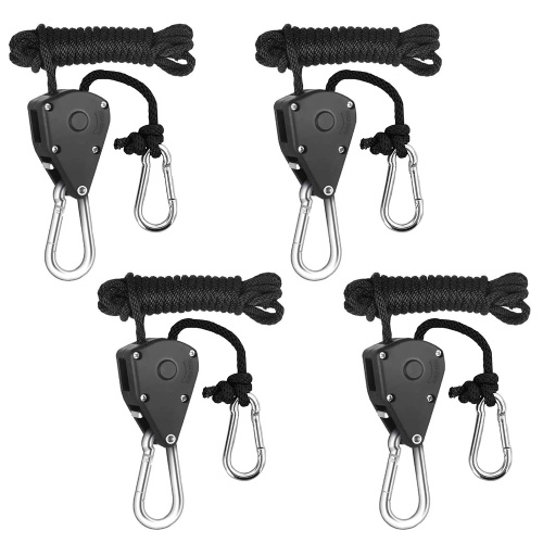 4pcs Pulley Ratchets Heavy Duty Rope Clip Hanger Adjustable Lifting Pulley Lanyard Hanger Kayak And Canoe Boat Bow Rope Lock Tie Down Strap