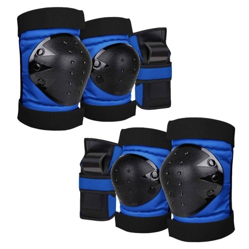 

6Pcs/Set 2 Wrist Guards + 2 Elbow Pads + 2 Knee Pads Thicken Shell Impact Resistance All-around Protection for Children Adults Outdoor Sports