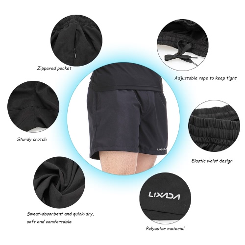 

Lixada Men Breathable & Sweat-absorbent Sports Shorts Leisure Shorts for Running Gym