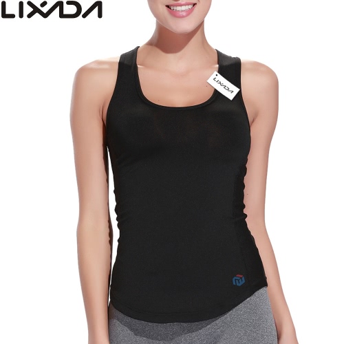 Lixada mujeres Racerback sin mangas camisa deportiva para correr gimnasio Yoga moda chaleco de Yoga