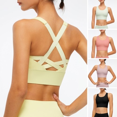

Women Yoga Bra Sports Workout Pilates Tank Tops Padded Casual Vest