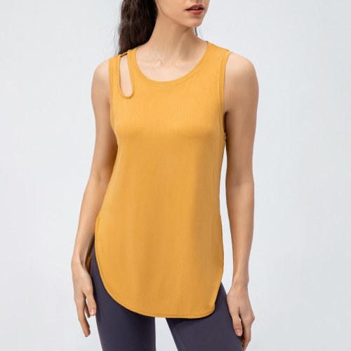 

Women Sport Tank Tops Sleeveless Quick Drying Loose Running T-shirt