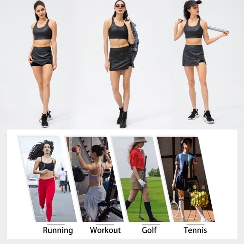 

Women Tennis Skirts with Pockets 2-in-1 Inner Shorts Workout Skorts