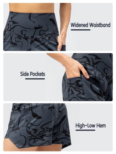 

Women Sports Shorts with Pockets High Waist Shorts for Running Tennis