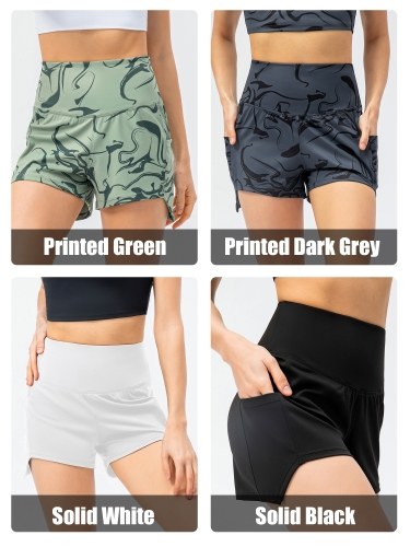 

Women Sports Shorts with Pockets High Waist Shorts for Running Tennis