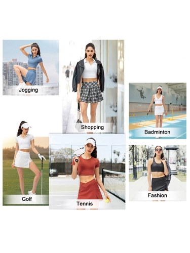 

Women Tennis Skirts with Pockets 2-in-1 Liner Shorts for Workout Golf Sportwear