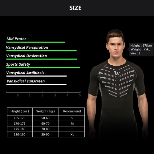 

Men's Short Sleeve Compression Shirt Sport Fitness Bodybuilding Gym Running Reflective Top T-Shirt