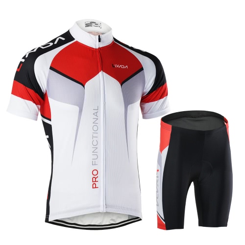 

Men Breathable Quick Dry Comfortable Short Sleeve Jersey + Padded Shorts Cycling Clothing Set Riding Sportswear