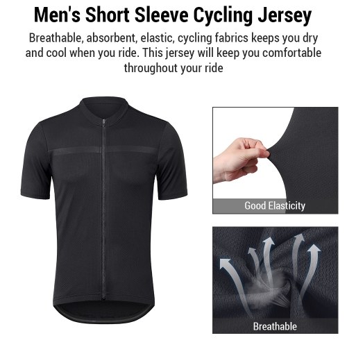 Arsuxeo Men`s Bike Clothing Set Short Sleeve Breathable Cycling Jersey with Quick Dry Elastic Cycling Shorts 