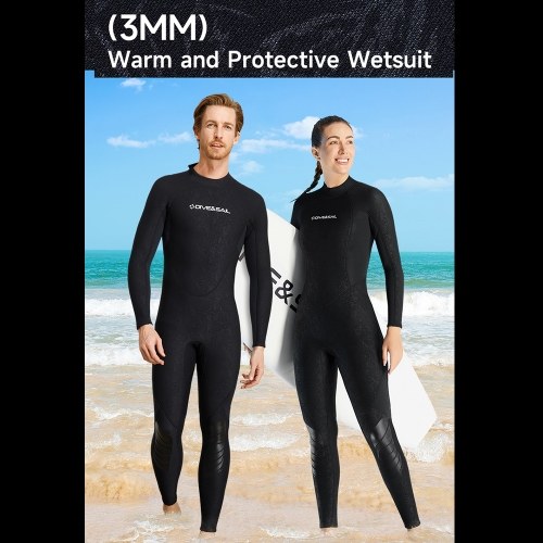 Diving Suit Full Body Wetsuits for Men and Women Long Sleeve Thickened Warmth for Scuba Diving Surfing Freediving and Winter Swimming Enthusiasts 3MM Wetsuit 