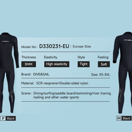Diving Suit Full Body Wetsuits for Men and Women Long Sleeve Thickened Warmth for Scuba Diving Surfing Freediving and Winter Swimming Enthusiasts 3MM Wetsuit 