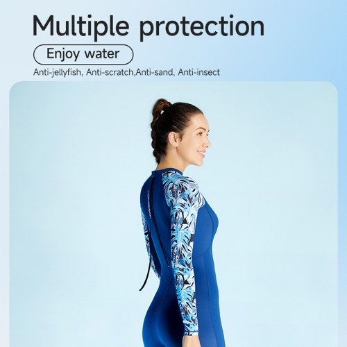 DIVE&SAIL Women`s Full Body Wetsuit Surf Suit UPF50+ Ice-Sense Sunscreen Jellyfish Suit Antibacterial Fabric Four-Way Stretch Protection Diving Suit Plus Size 