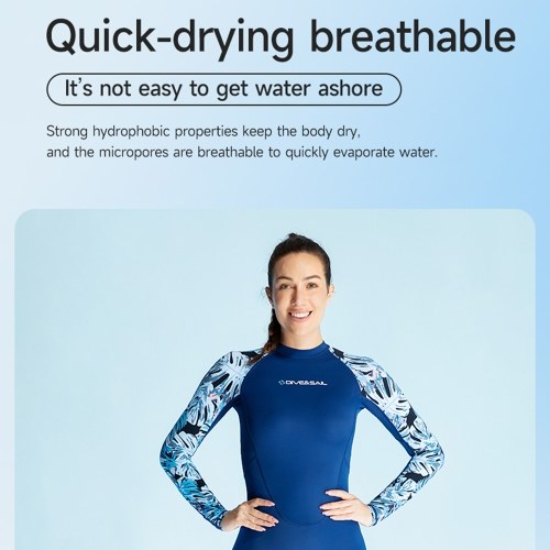 DIVE&SAIL Women`s Full Body Wetsuit Surf Suit UPF50+ Ice-Sense Sunscreen Jellyfish Suit Antibacterial Fabric Four-Way Stretch Protection Diving Suit Plus Size 