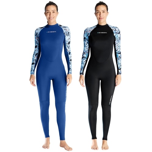 DIVE&SAIL Women`s Full Body Wetsuit Surf Suit UPF50+ Ice-Sense Sunscreen Jellyfish Suit Antibacterial Fabric Four-Way Stretch Protection Diving Suit Plus Size 