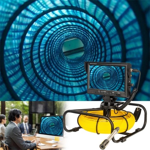9 Inch True Color LCD Display 12 LED 20m/30m/50m Periscope Inspection Camera Pipeline Endoscope for Cave Exploration, Water-supply Pipe, Air-Conditioner Pipe, Cable Pipe, Pipeline Vacuum System, Buildings, Sunken Pipe 
