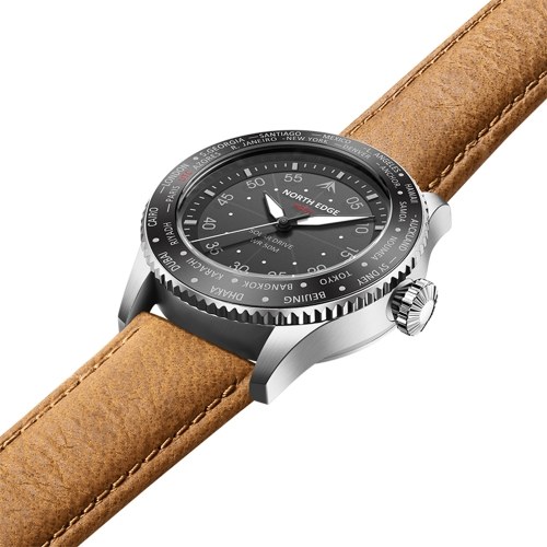 North Edge Mach Watch Pilot Watch Solar Powered Watch for Men 50M Waterproof Chronograph Night Vision Lasting Up to 180 Days Solar Watch 