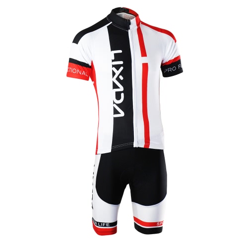 

Men Breathable Quick Dry Comfortable Short Sleeve Jersey + Padded Shorts Cycling Clothing Set Riding Sportswear