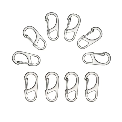 

10PCS D Форма пряжки Портативный Открытый нержавеющей стали Крючок брелок Key Ring Tool