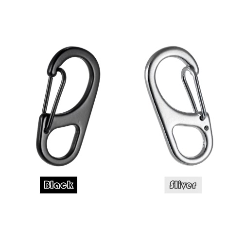 

10PCS D Shape Buckle Portable Outdoor Stainless Steel Hook Keychain Key Ring Tool