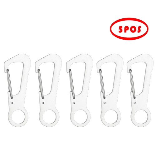 

5PCS Outdoor Portable Stainless Steel Mountaineering Buckle Hook Keychain Key Ring Bottle Opener Tool