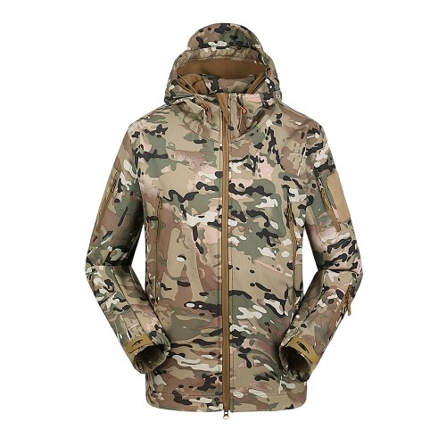 

Men's Windproof Fleece Jacket Winter Warm Coat Outdoor Sport Hooded Ski Jacket Coat
