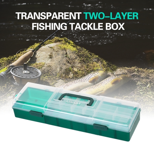 

Lixada 2 Layer Visible Clear Tackle Box Fishing Lure Bait Hooks Fishing Accessory Storage Box Case Container