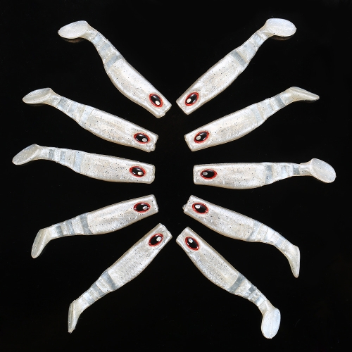 

Lixada 10pcs 7cm/3.8g Square Head Fish Type Soft Fishing Lure 3D Eyes Soft Lure Soft Bait Sea Fishing Lure