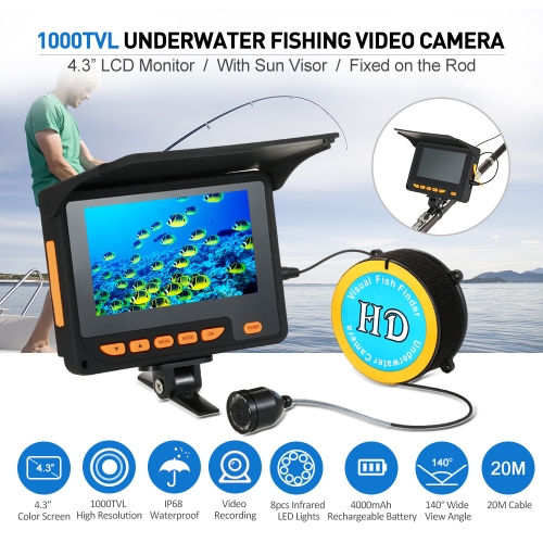 

Lixada 20M 1000TVL Fish Finder Underwater Ice Fishing Video Camera