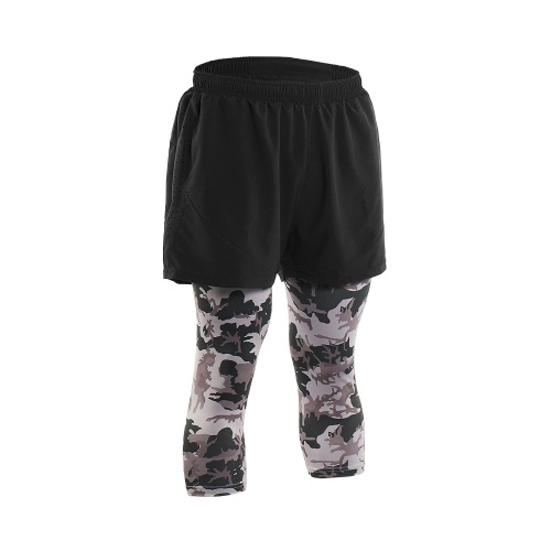

Arsuexo Men's 2 in 1 Running Capri Pants